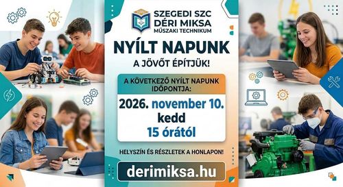 Pályaválasztási nyílt napok a Dériben!